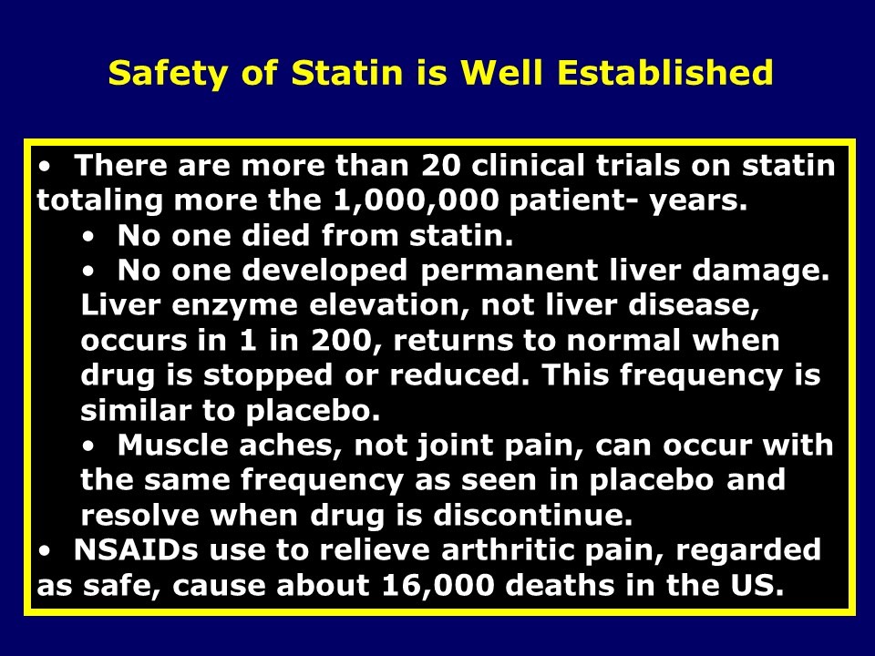 Safety of Statin Therapy is Well Established